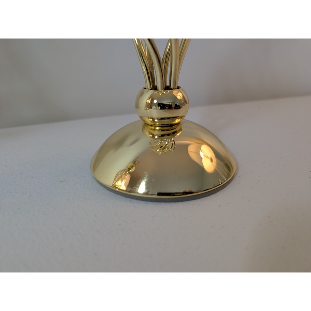 Vintage PartyLite Paragon Tealight Candle Lamps Pair Gold Pearl Shades - Picture 7 of 9